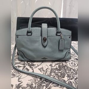 Coach Mercer 24 Light Cloud Blue Crossbody Satchel Purse